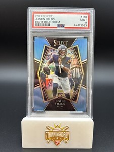 2021 Panini Select Justin Fields #150 Light Blue Prizm /99 PSA 9 Mint Rookie 🔥