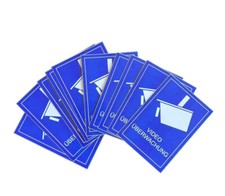 videoüberwachung aufkleber 10 stk 5x7 cm blau weiß