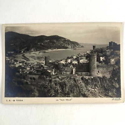 RPPC Tossa De Mar Vila Vella Vintage Spain Postcard Old Medieval Town Photo UNP
