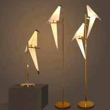 Iron LED Swing Paper Crane Bird Floor Lamps / Table Lights Bedside Home Lighting