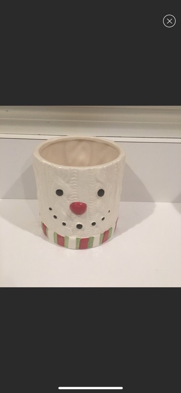 BRAND NEW CHRISTMAS SNOWMAN CERAMIC TOOTH brush/PENCIL HOLDER