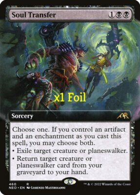 MTG Foil Borderless Kamigawa: Neon Dynasty NEO Soul Transfer MINT