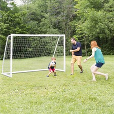 10 6.5' Portable Soccer Goal Net PVC Post Frame Backyard Football Training Set
