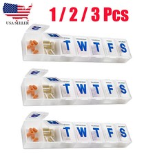 Pill Box 7 Day Organizer for Vitamin Case Medicine White Clear Case Holder 1 3 