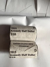 2015 P&D Uncirculated Kennedy Half Dollar Set From Us Mint Rolls Only 2,300,000