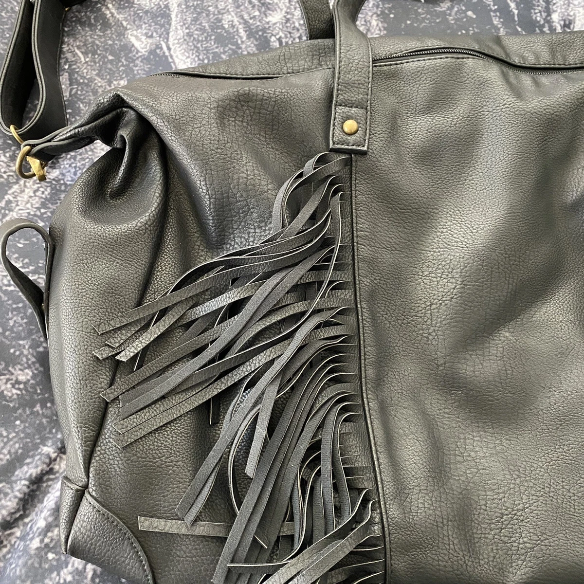 Mossimo Supply Co Duffle Travel Bag Adjustable Straps Faux Leather