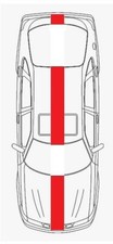 (B1) MATT Flat RED Single Viper Stripe Style 4m x 15cm fits JAGUAR