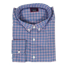 NEW UNTUCKit Mens St. Macaire Button Down Shirt 2XL Regular Blue Plaid Cotton