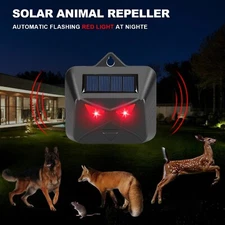 2Pc Solar Ultrasonic Animal Repellent Dog Cat Skunk Deer Raccoon Repeller Garden