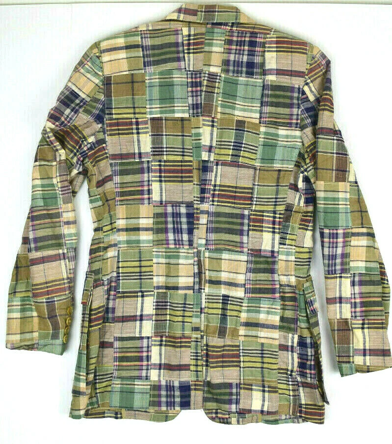 Abrigo Blazer Deportivo Polo Ralph Lauren De Colección Juvenil XL o XS/S 70s Madras Patchwork Foto 3 de 4
