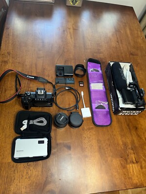 Cannon EOS M50, 15-45 Lens, Lowepro Bag, Rhode mic., 128GB Sandisk