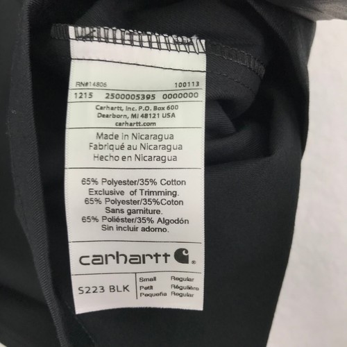 Carhartt Shirt Mens Small BlackTwill Short Sleeve Work Green Flash Brewery - Picture 11 of 12
