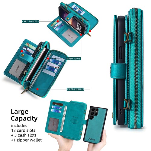 Detachable Wallet Case For Samsung Galaxy S25 S24 S23 Ultra Crossbody Card Slots - Picture 36 of 42