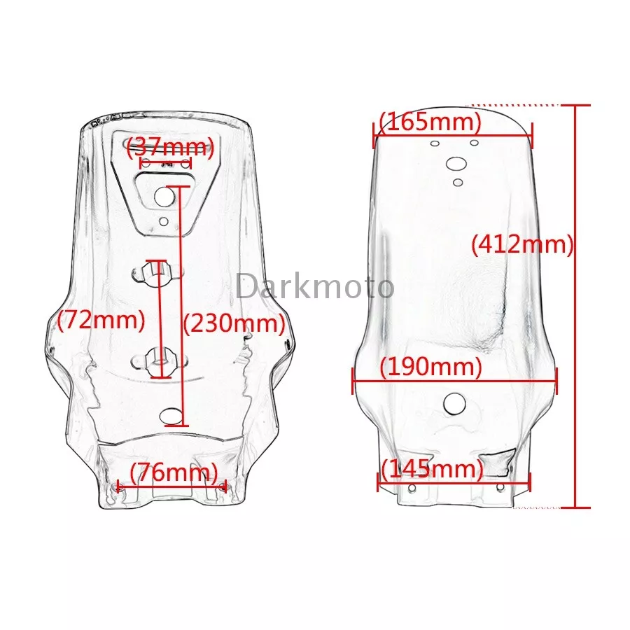 Black Rear Mudguard Fender For Cruiser Chopper Bobber Cafe Racer Honda Shadow - Image 2 of 4