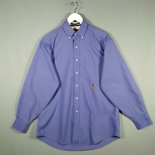 VINTAGE TOMMY HILFIGER Shirt Mens 15 32-33 Purple Long Sleeve Button Down