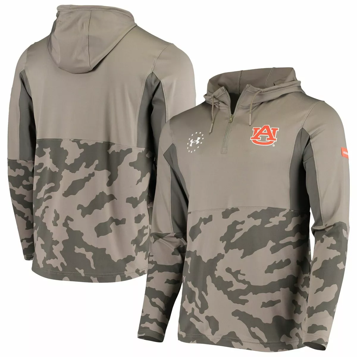 Auburn Tigers Hoodie Under Armour UA Sideline Camo 1 4 Zip Medium NEW