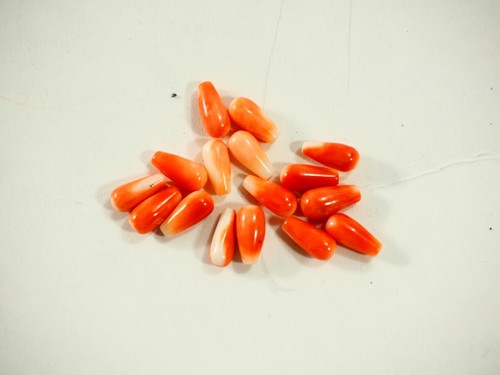 Natural Hawaiian Salmon Coral Teardrop Cabochon Single Drilled - Picture 17 of 19