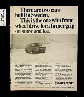 1972 SAAB 99E Drive Ours Vintage Print Ad 16825