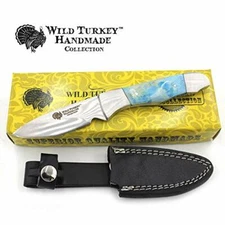 Wild Turkey Handmade Collection Fixed Blade Skinner Hunting Knife w. Sheath
