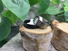 2 PC Stainless Steel Band Rings SZ 9 Unisex New Free Ship 6234