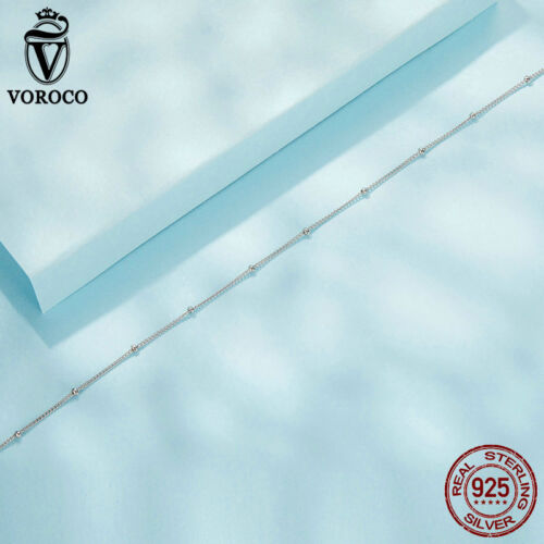 Voroco Flowers Anklet Foot Chain Beach Beads 925 Sterling Silver plated - Picture 5 of 7