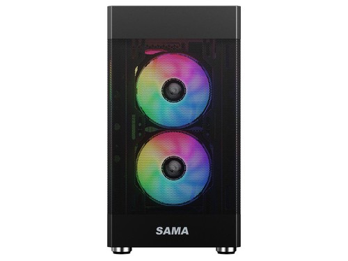 Sama ARGB Q5 Black Micro ATX Tower Gaming Computer Case, 3x120mm ARGB Fans - Picture 3 of 12