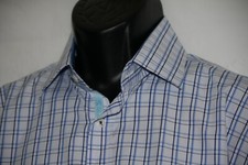English Laundry shirt 16 34/35 plaid long sleeve cotton shirt w flip cuffs