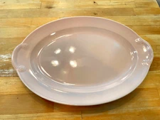 Vintage Lu-Ray Pastels Pink Oval Ceramic Serving Platter 11.5" LuRay