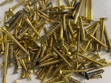COUNTERSUNK BRASS SLOTTED SCREWS WOODSCREWS traditional  200g Mixed In The Pack