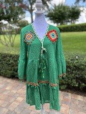 Made In Italy Dress Like Antica Sartoria Embroidered Gorgeous Green M