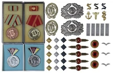 East German Army Insignia Lot NVA DDR Military Medals Awards Pins Buttons Clips