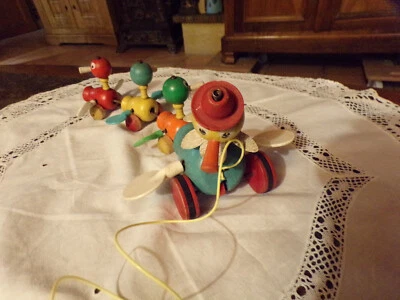 Ancien jouet Fisher Price,canard à tirer,jouets,collections - Photo 1/4