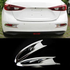 For Mazda 3 Axela 2014-2016 2Pcs ABS Chrome Rear Bumper Fog Light Cover Trim 