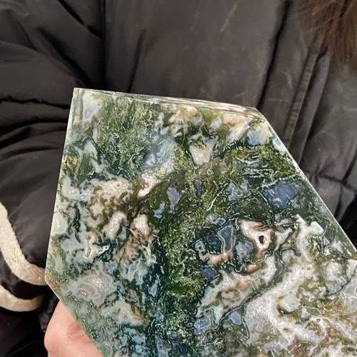 Pilar de cristal de ágata musgo hierba de agua natural de 5,46 lb cristal Reiki - Imagen 13 de 13