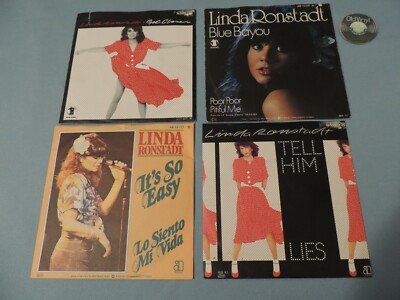 4 x 7'' LOT Single Linda Ronstadt Blue Bayou Tel Him It´´s So Easy Get Closer | 
