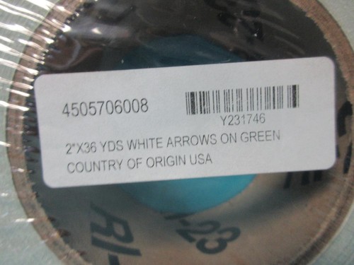 NEW BRADY 91421 PIPE MARKER TAPE WHITE ARROWS ON GREEN VINYL 2" X36 YARDS FLOW - Picture 8 of 15