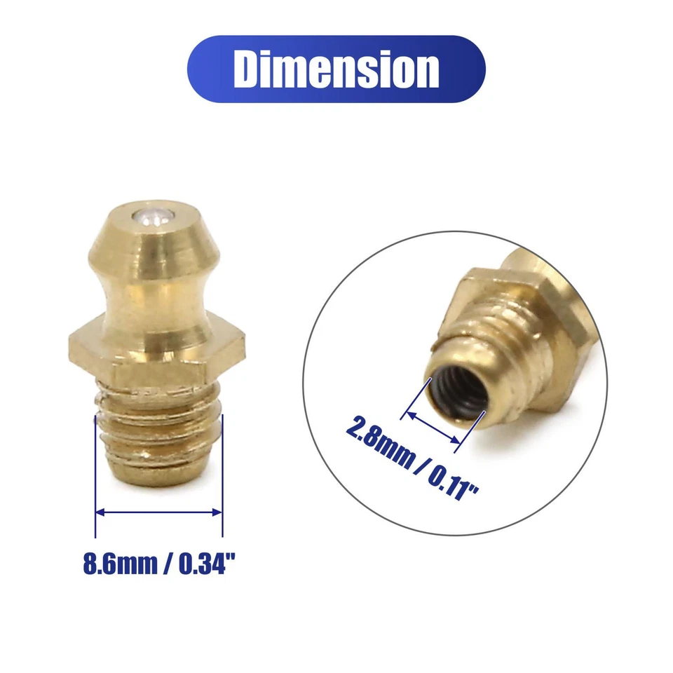 20pc M6x1 droites laiton raccord graisseur Auto Moto - Photo 3/4