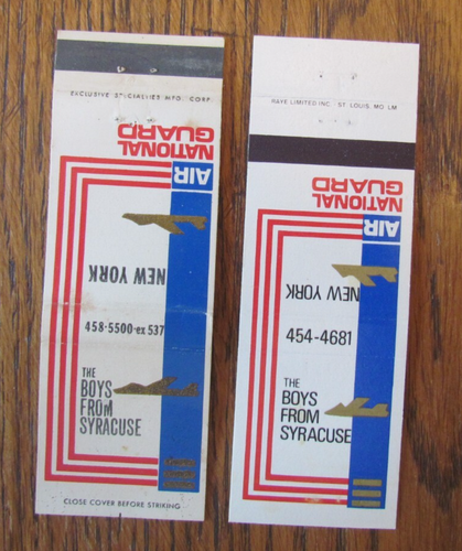 U.S. NATIONAL GUARD MATCHBOOK COVERS: SYRACUSE AIR NATIONAL GUARD NEW YORK -G16