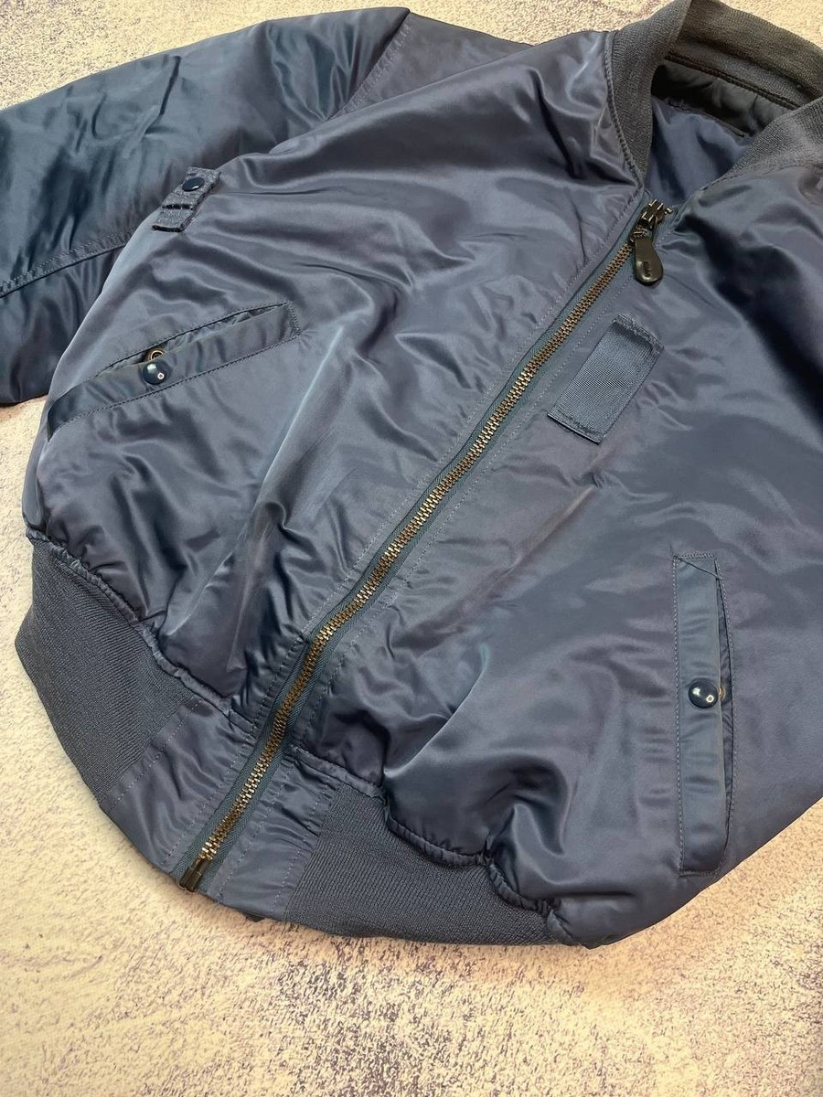 Vintage 80s Alpha Industries MA-1 Bomber XL Ideal Zipper Made in