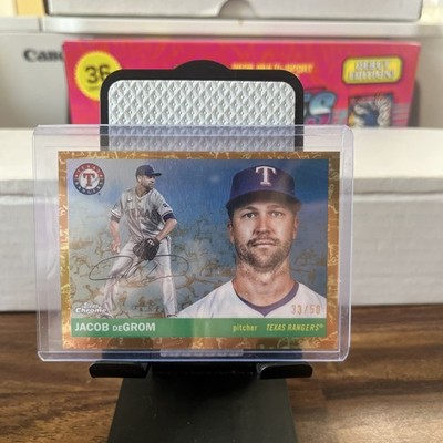 2025 Topps Chrome Platinum Anniversary Jacob Degrom #112 Toile Cream/Gold /50