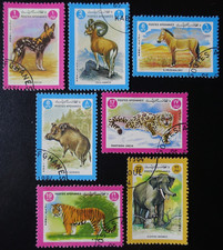 TIMBRES d' AFGHANISTAN - ANIMAUX N°1165/1171 oblitéré CACHET à DATE