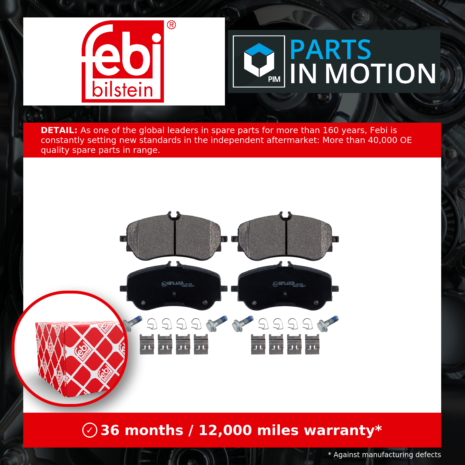 Brake pads Rear Axle 16985 FEBI BILSTEIN for VW MAN - Image 3