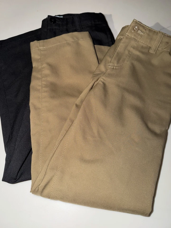 Pantalones de vestir Class Club para niños talla 6 - negros y caqui (2 pares) ¡NUEVOS! Foto 3 de 4