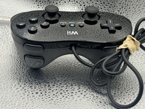 Nintendo Wii Classic Controller Pro Nero RVL-005(-02) Gamepad Cablato Originale - Foto 2 di 3
