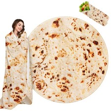 Tortilla Blanket Adult Size, 71 Inches Burrito Blanket, Novelty Funny Gifts f...