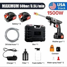 Portable Cordless Electric High Pressure Water Spray Car Gun Washer Cleaner Yard