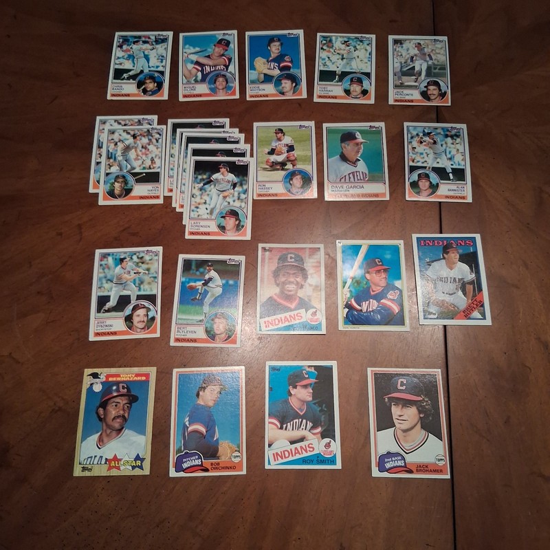 Indians Baseball Cards Lot Of 24