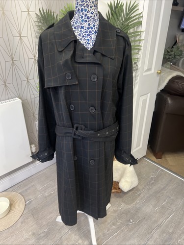 Centigrade Checked Trench Coat Black/Rust RRP £80 4XL New - Picture 2 of 15