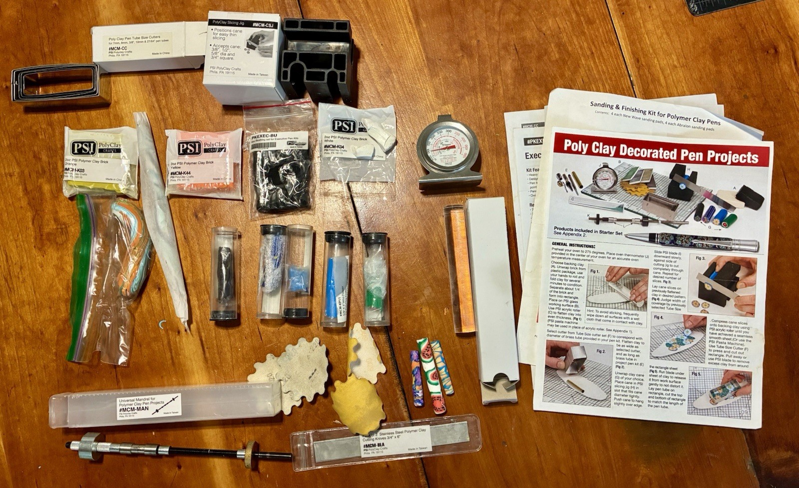 PSI PolyClay Pen Making Kit Lot MCM-SS1 Parts Mandrel Cutters Clay Blanks Tools