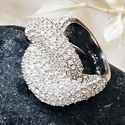 Camille & Lucie Ring funkelnd Metall rhodiniert Zirkonia Größe 50